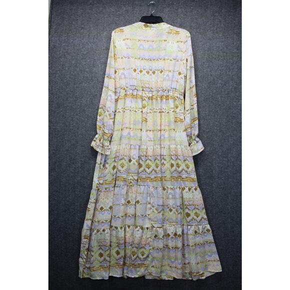 Shyanne Women's Large Watercolor Southwestern Cowgirl Long Sleeve Maxi Dress - Picture 3 of 8